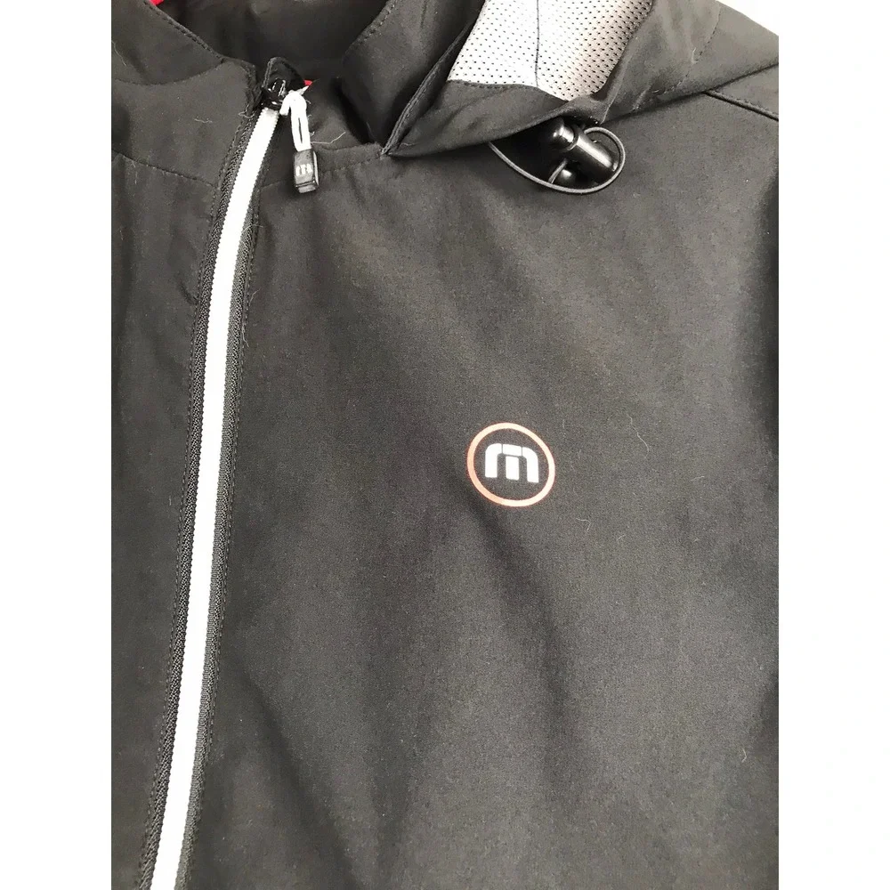 Travis Mathew Hooded Performance Rain Jacket‎ Mens S Black Softshell Full Zip